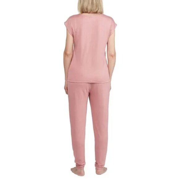 👚3 FOR $20👚NEW Badgley Mischka 2 piece Short Sleeve Loungewear Set Pajamas PJs - Picture 2 of 4